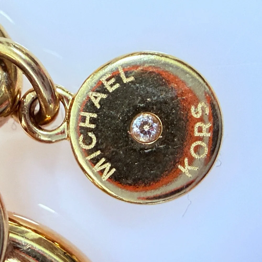 Michael Kors Charm Bracelet Gold Tone Toggle Clasp 6.75